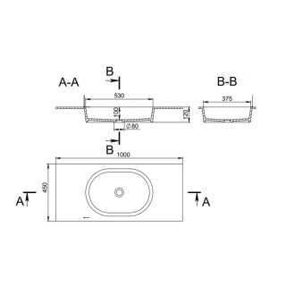 Столешница с раковиной Holbi Ariel 100см цветной матовый 1.05.005.11.3